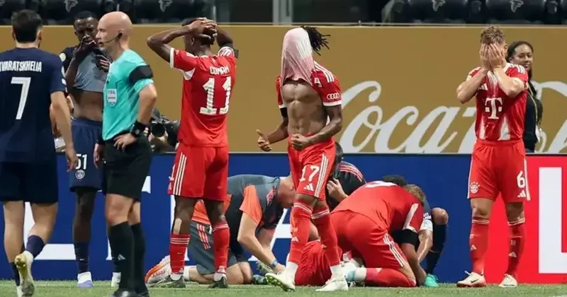 PSG ile Bayern Münih maçında korkutan sakatlık! Oyuncular gözyaşlarını tutamadı Fanatik Gazetesi Futbol Haberleri Spor
