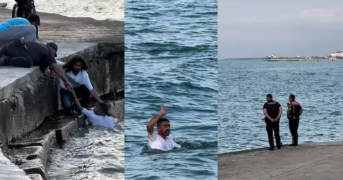 Taşkınlık yapıp kovalamacaya girdi! Polisten kaçıp denize atladı, yorulunca kendisi teslim oldu...