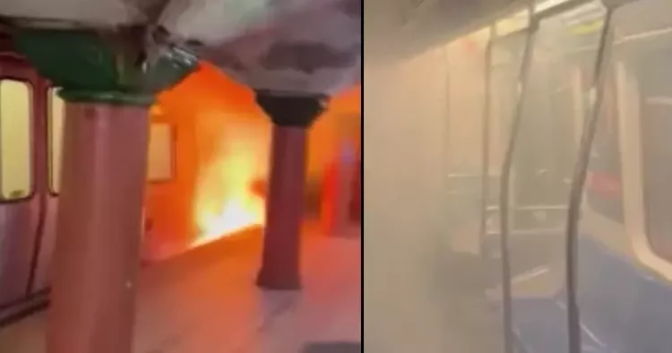 Trende korkutan yangın: Alevlerden son anda kurtuldular