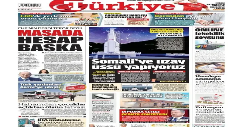 Erdoğan müjdeyi vermişti! Uzay üssü için çalışmalar hızlandı 5 Ağustos 2025 gazete manşetleri