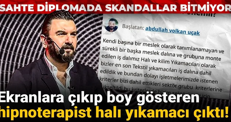 Ekranlara çıkıp boy gösteren hipnoterapist halı yıkamacı çıktı! Sahte diplomada skandallar bitmiyor