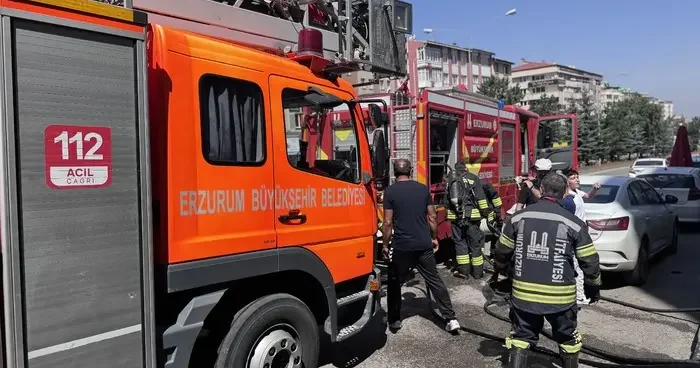 Erzurum da güzellik merkezinde yangın! 1 kişi dumandan etkilendi