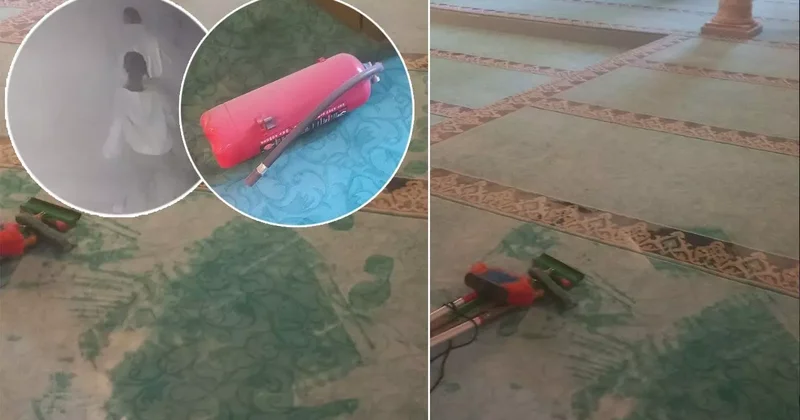 Kütahya da şaka sınırını aşan gençler camiye zarar verdi