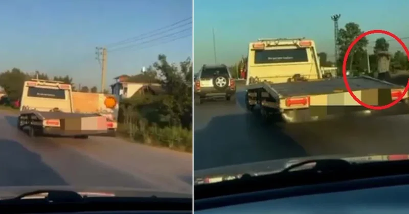 Trafiği birbirine katan çekici ye ceza kesildi Sözcü Gazetesi