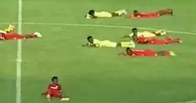 Sahayı arılar bastı futbolcular ne yapacağını şaşırdı VİDEO İZLE