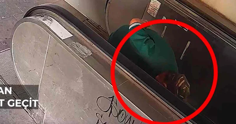 Ankara’da yürüyen merdivene sabotaj kamerada