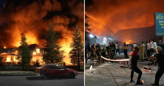 Niğde’deki fabrika yangınını söndürme çalışmaları sürüyor Niğde Haberleri
