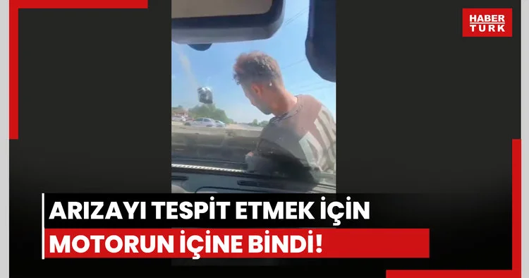 Arızayı tespit etmek için motorun içine bindi!
