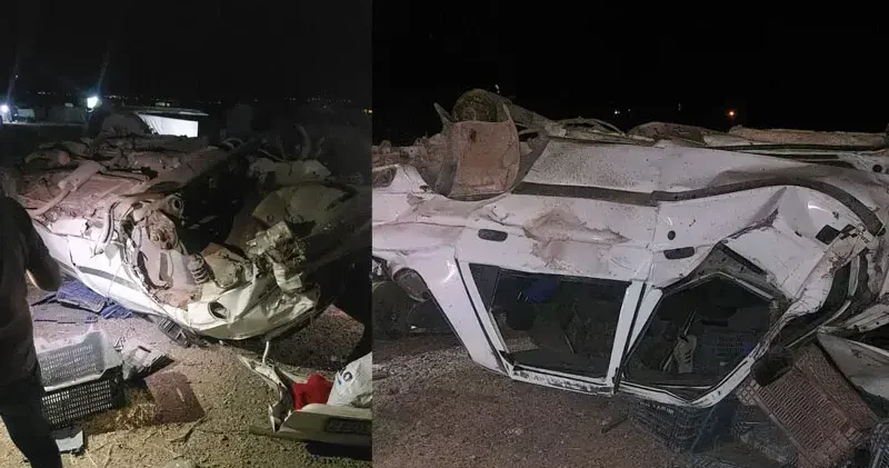 Otomobil, refüje çarpıp devrildi: 5 yaralı