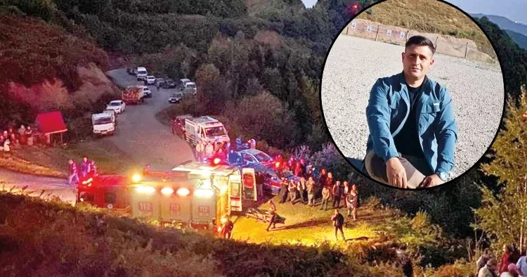 Polis ot biçerken uçurumdan düştü