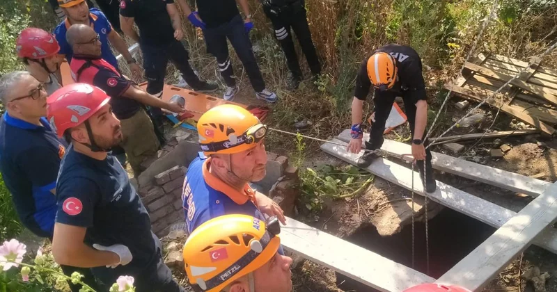 İzmir de kuyuya düşen anne ve 2 çocuğu kurtarıldı