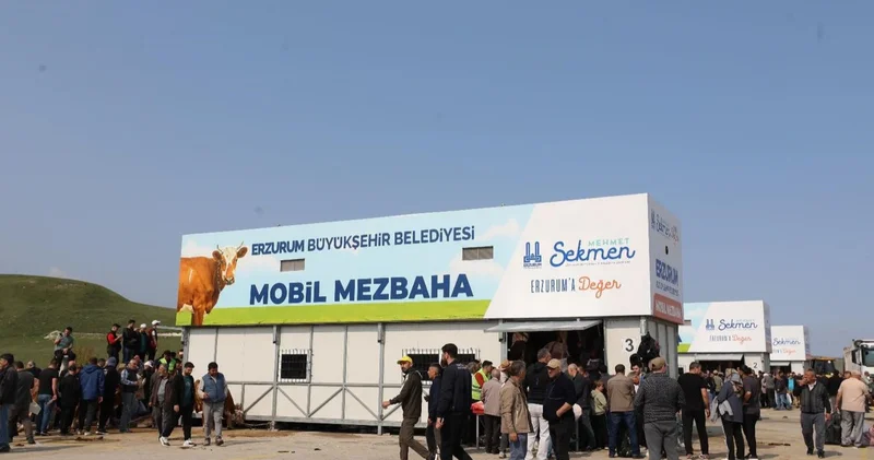 Kurban kestirmek isteyenler mobil mezbahanelere koştu