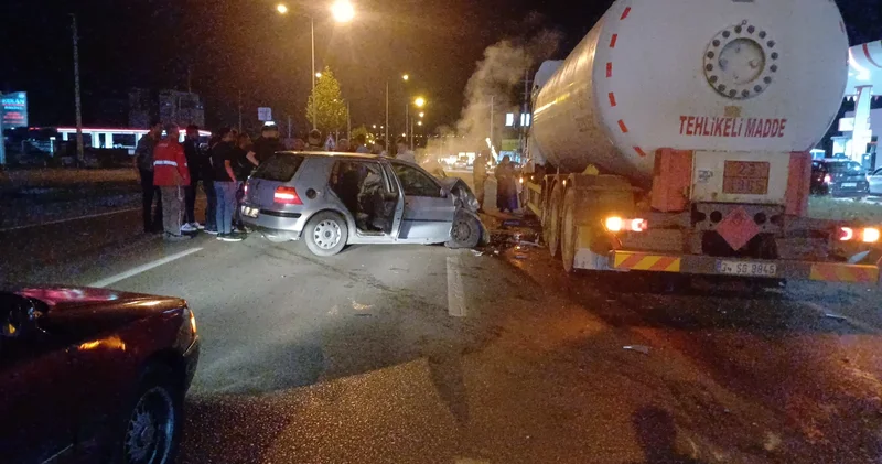 Çorum da akaryakıt tankerine çarpan otomobil sürücüsü öldü