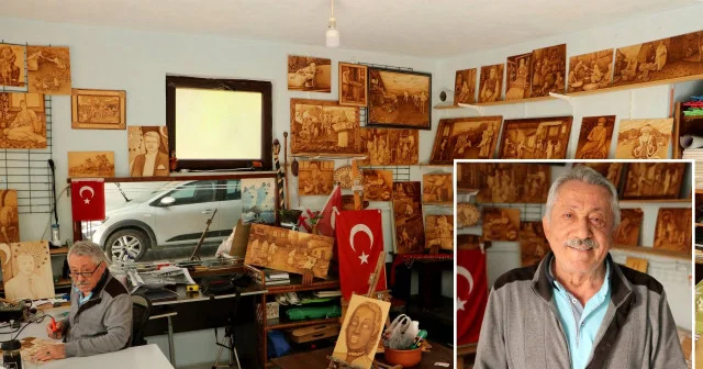 29 yıldır ahşap yakma sanatını icra ediyor Kültür Sanat Haberleri