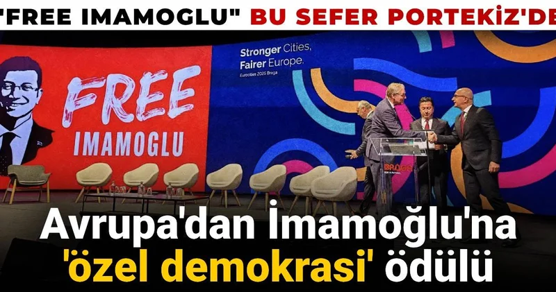 Avrupa dan İmamoğlu na özel demokrasi ödülü: Ekrana İmamoğlu na Özgürlük sloganı yansıtıldı