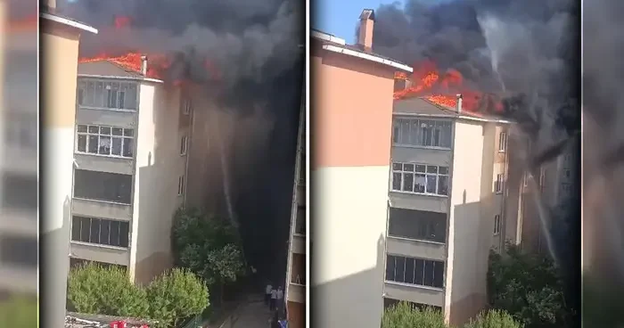 Son dakika Silivri de yangın! Binanın tepesinden dumanlar yükseliyor