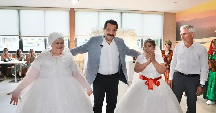 Denizli de down sendromlu Gülizar ve Selma nın gelin olma hayalleri temsili düğünle gerçekleşti