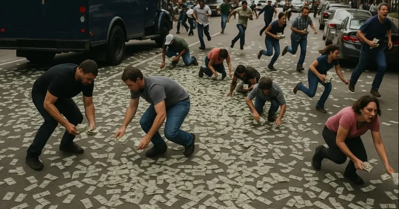 Kamyondan düşen 300 bin dolar yola saçıldı! Parayı toplayanlar kaçtı Sözcü Gazetesi