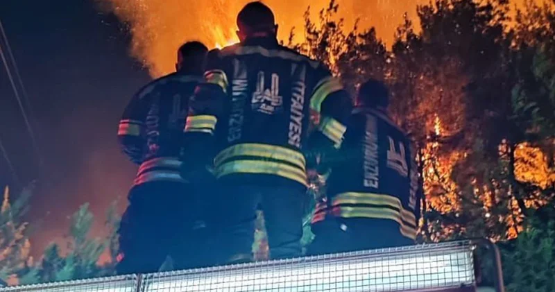 Hatay daki yangında canla başla çalıştılar: İşte Erzurum itfaiyesinin kahramanları