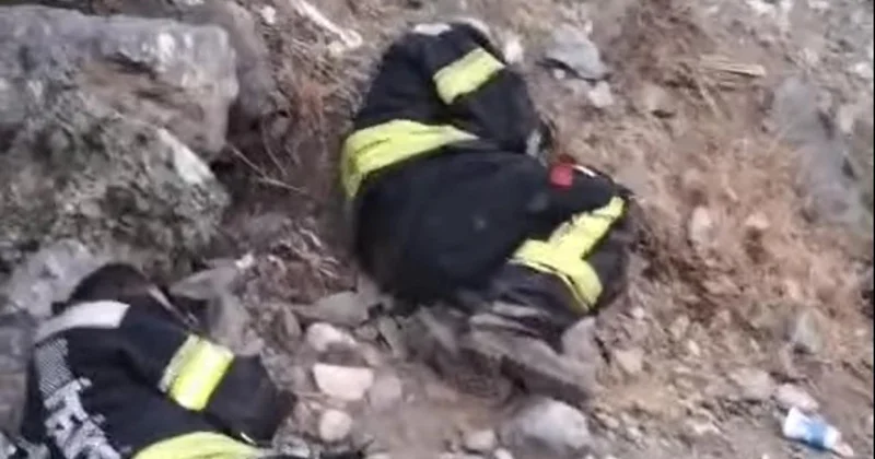 Kahraman itfaiyeciler orman yangınında yerde uyudu