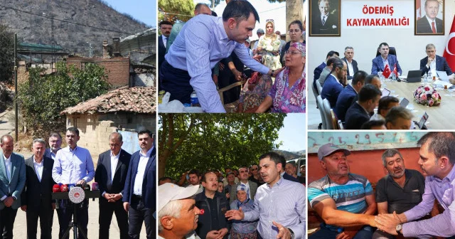 Bakan Kurum dan orman yangınında zarar gören köylere ziyaret: En geç 1 yıl içinde evlerinizi teslim edeceğiz İzmir Haberleri