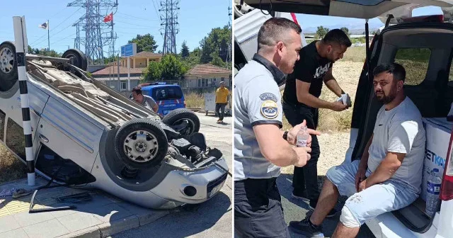Otomobiliyle takla attı: Burnu bile kanamadı Antalya Haberleri