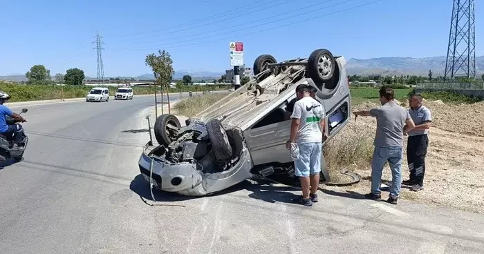 Araçla sürüklendi, takla attı, burnu bile kanamadan kurtuldu