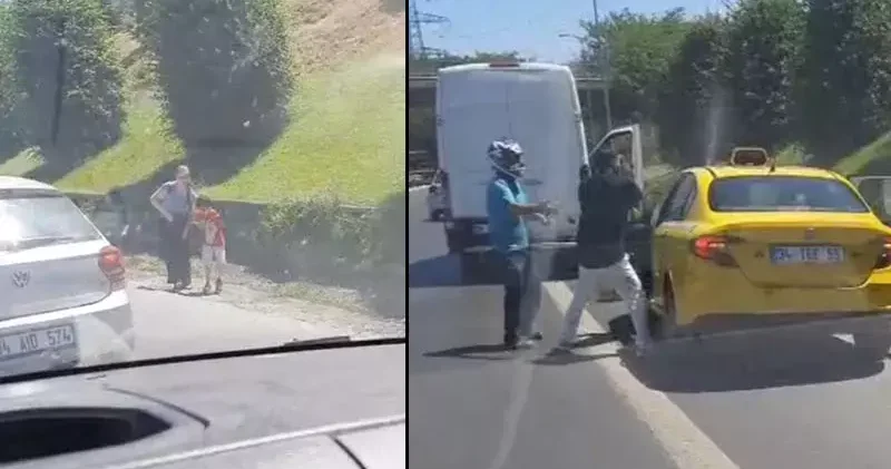 Esenler de minibüs şoförü taksiye saldırdı; yolcular korkudan araçtan indi