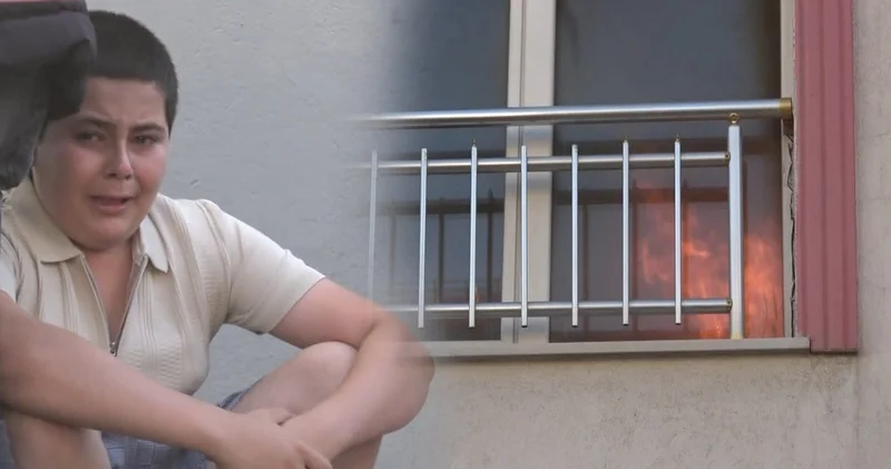 Birbirlerine sarılarak evlerinin yanışını izlediler