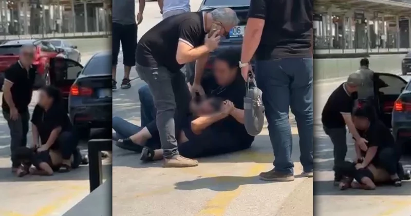 Bursa da bir kadın eski kocasını tekme tokat dövdü