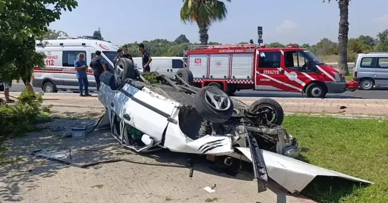 Takla atıp ters dönen Tofaş hurdaya döndü: 1 yaralı