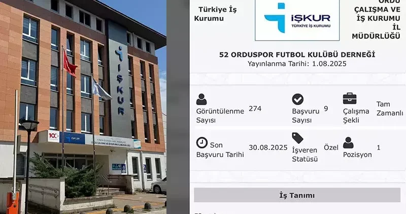 52 Orduspor un İŞKUR üzerinden futbolcu ilanı vermesi sosyal medyada viral oldu