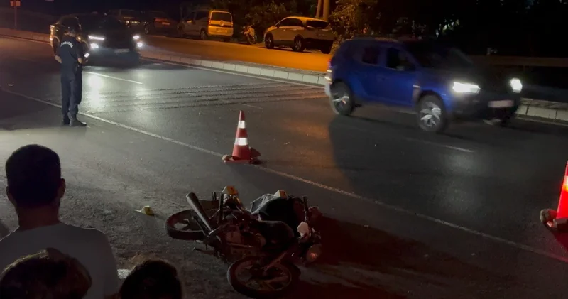 Aydın da devrilen motosikletin sürücüsü can verdi