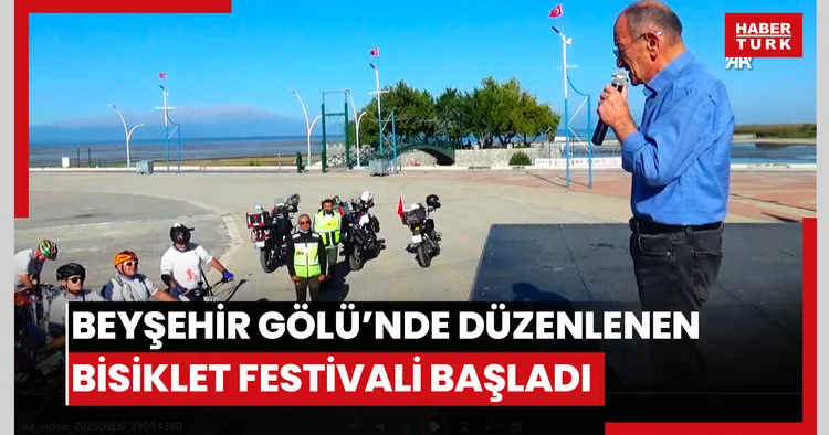 Beyşehir Gölü kenarında düzenlenen bisiklet festivali başladı