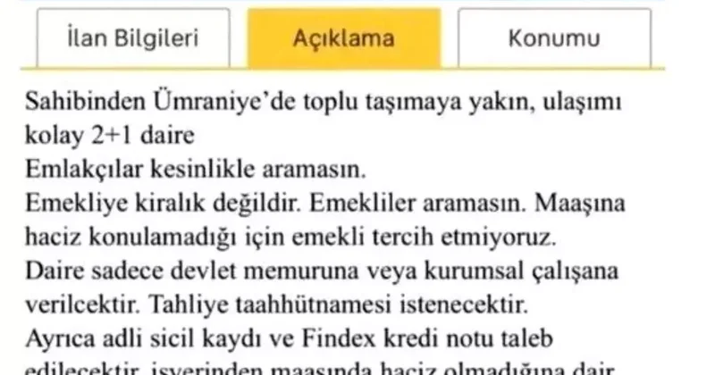 Emekliye Kiralık İlanı Cezalandırıldı