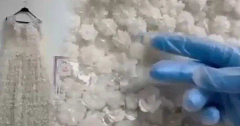 Gelinliğe ilmek ilmek uyuşturucu işlemişler! Sözcü Gazetesi
