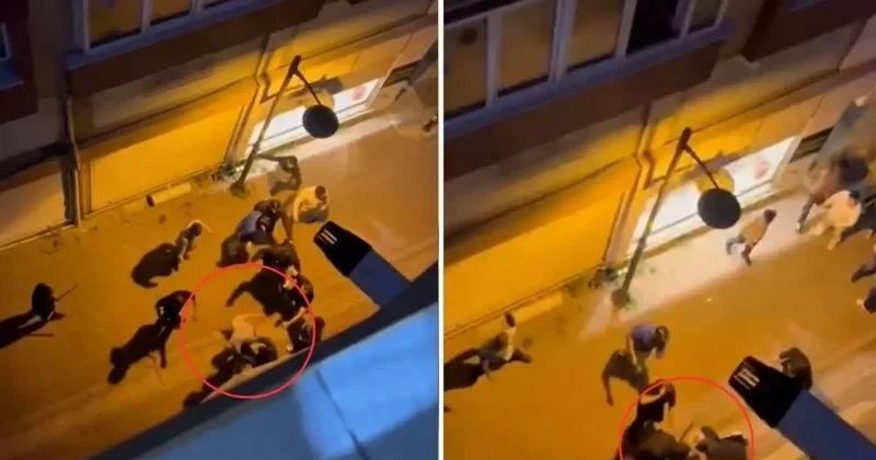 Aralarında aldıkları adamı acımadan dövdüler! O anlar kameralarda