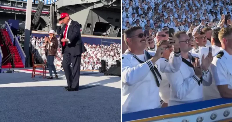 Trump dans figürleriyle binlerce askeri coşturdu