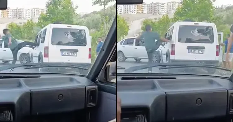 Kaza yaptıkları araca saldırdılar! Korku dolu anlar kamerada...