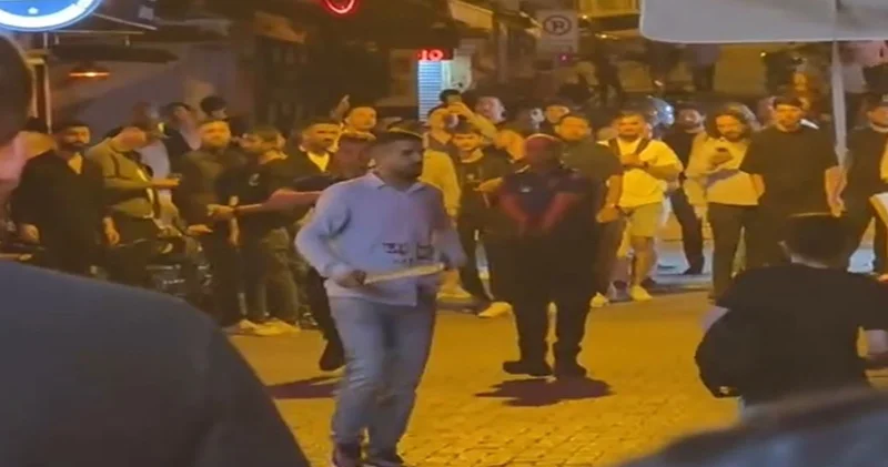 Beşiktaş ta korku dolu anlar! Döner bıçağıyla çevredekileri tehdit etti