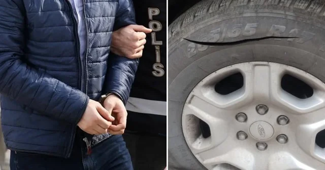 Şanlıurfa da lastik vandalı tutuklandı Şanlıurfa Haberleri