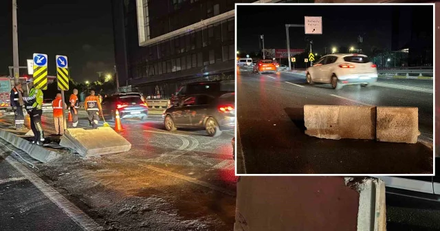 Küçükçekmece E 5 te beton bariyere çarpan otomobil yan yola girdi İstanbul Haberleri