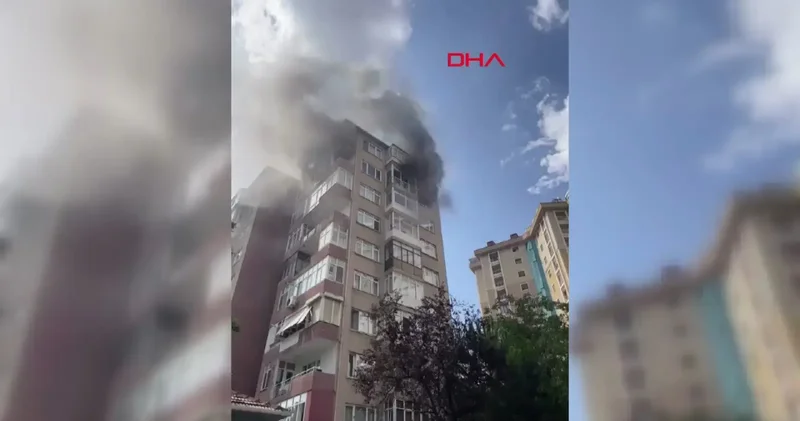 Kadıköy de 10 katlı binada yangın