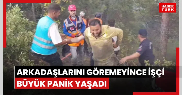 Alevlerin arasında kalmaktan kurtulan işçi, arkadaşlarını göremeyince büyük panik yaşadı