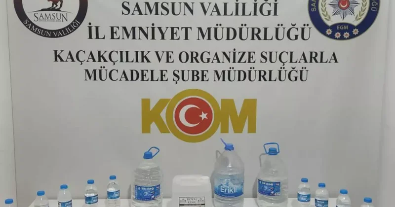 Samsun da sahte içki üretip satan şüpheli yakalandı