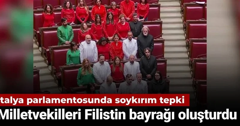 İtalya parlamentosunda soykırıma tepki: Milletvekilleri Filistin bayrağı oluşturdu