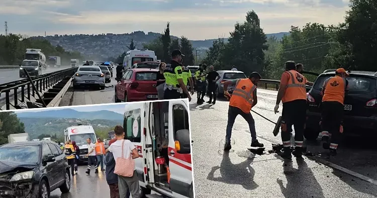 TEM’de 10 araç zincirleme kazaya karıştı