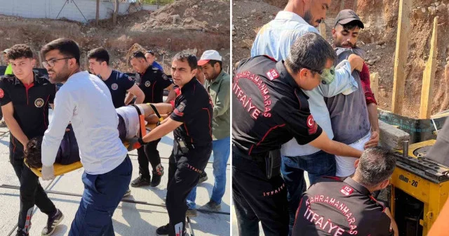 Vücuduna demir saplanan işçiyi itfaiye ekibi kurtardı Kahramanmaraş Haberleri