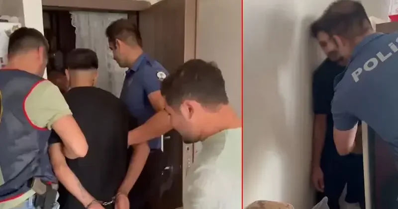 33 yıl hapisle aranan firari hükümlü, evdeki rafın arkasında saklanırken yakalandı; operasyon kamerada