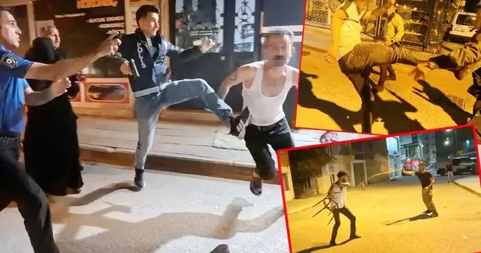 Aksaray da sandalyeler havada uçuştu! Polise bıçak ve sandalyeli saldırı: 4 kişi yaralandı